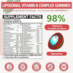 2 Pack 33-in-1 Liposomal Vitamin B Complex Gummies -B1, B2, B3, B4, B5, B6, B7, B8, B9,B12 | Vitamin C, D3,K2|Calcium,Magnesiun,Zinc etc.for Energy, Brain,Immune,Skin Support &Heart Support