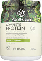 PlantFusion Complete Vegan Protein Powder - Plant Based Protein Powder With BCAAs, Digestive Enzymes and Pea Protein - Keto, Gluten Free, Non-Dairy, No Sugar, Non-GMO - Natural-No Stevia 0.93 lb
