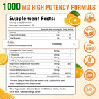 GABA Gummies for Adults, Relaxation, Zzz & Mood – Sugar-Free Calm Gummies with L-Theanine, 5-HTP, Vitamin D3 – Natural Zzz Support, GABA Supplements for Kids, Orange Flavor, 120 Count
