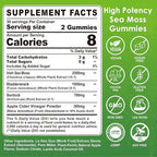 Sea Moss Gummies - Irish Sea Moss Gummies for Adults & Kids - Advanced Superfood Seamoss Supplement with Organic Bladderwrack & Burdock Root Extract，ACV for Daily Immune, Gut Cleanse, Vegan, 60 Counts