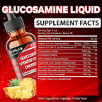 Glucosamine Chondroitin MSM Liquid Drops - 9in1 with Vitamin D3, Vitamin K2, Hyaluronic Acid, Quercetin, Boswellia, and Bromelain - Vegan, Non-GMO - 30ml 1 Fl Oz