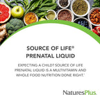 NaturesPlus Source of Life Prenatal Liquid - Tropical Fruit Flavor - 30 fl oz - Multivitamin & Mineral Supplement with Iron - Nutritional Support for Pregnancy - Gluten Free, Vegetarian - 30 Servings