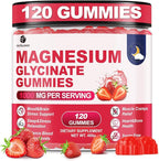 120 CT Magnesium Glycinate Gummies 1000 mg for Women and Men, Magnesium Malate & Taurate Supplements for Sleep, Body Support and Relaxation, Sugar Free, Vegan, Strawberry Flavor
