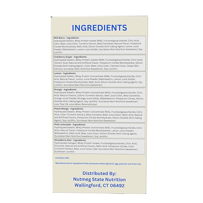 Nutmeg State Nutrition - High Protein Diet Fruit Drink - 15g Protein - Low Calorie - Low Carb - Low Sugar - Fat Free, 7 Servings Per Box (Variety)