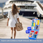 2026 New Extra Large Pill Box with Medicine Labels Travel Essentials Daily Med Container Mini Medication Organizer Storage Organizer Case 7 Day Pill Organizer(Blue)