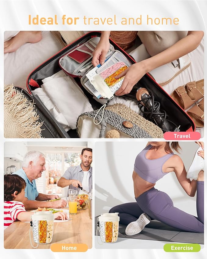 Large Pill Organizer,Supplement Organizer for 7 Different Vitamins,Pill Dispenser with Anti-Mixing Design,Easy to Retrieve Meds,Includes 20 Pcs Labels,Travel Pill Organizer (Cream White)