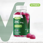 VITEEY Zinc Gummies for Men and Women - Zinc Supplements 50mg - Immune Boost & Skin Health - Vegan, Gluten Free - 60 Count