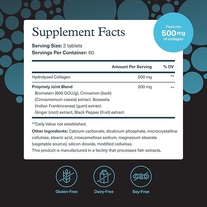 Youtheory Men’s Joint Collagen - Hydrolyzed Collagen Peptides Capsules - with Amino Acids & Natural Ingredients - Supports Muscle & Joint Health* - 120 Tablets (60-Day Supply)
