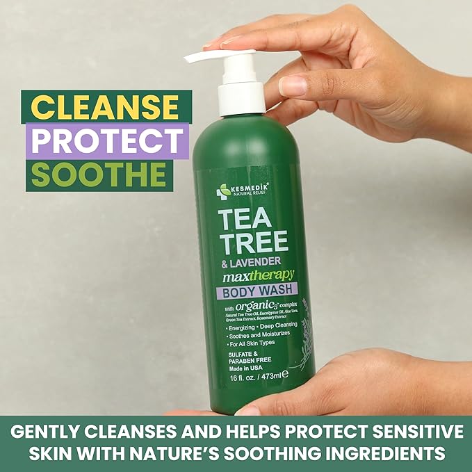 Tea Tree Lavender Body Wash MaxTherapy, Itchy Skin Relief, Antifungal Defense, Fights Body Odor, Soothes Jock Itch & Athlete's Foot, Intimate Wash, Men & Women, 2-Pack, Limited Edition