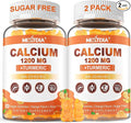 Calcium Gummies with Turmeric for Women & Men - Calcium 1200mg with Vitamin D3 K2 B12 5000 IU & Zinc, Suger-Free Calcium Supplement for Bone, Muscle Strength & Immune Support - Vegan(120 Count)