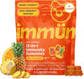 Grüns Immun Immunity Gummies with Vitamin C, Zinc, MCT Oil, & Turmeric - Daily Immune Support Supplement for Adults - Sour Pineapple Flavor (10 Count)