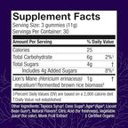 Host Defense Mushrooms Lion's Mane Gummies - Brain Health Support - Mushroom Supplement to Support Focus & Memory Function - Immune & Nervous System Support - Blueberry, 90 Gummies*