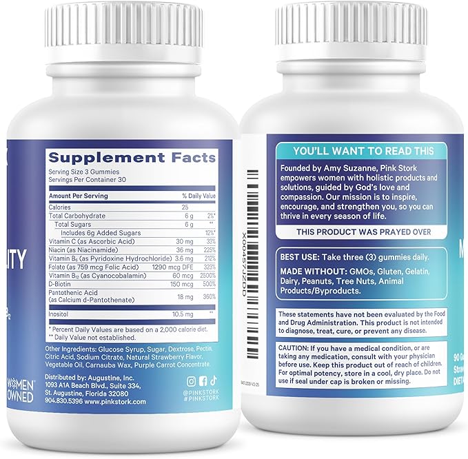 Blue Stork Fertility Supplement Gummies for Men - Male Prenatal Vitamins, Conception Support for Him - Reproductive Health, Hormonal Balance & Motility - 90 Count
