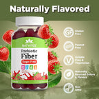 Prebiotic Kids Fiber Gummies, for Children Ages 2 & Up - Sugar Free Vegetarian Gelatin Free Non-GMO, Kids Fiber Supplements for Digestive Health (120 Count)