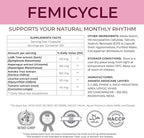FEMICYCLE Herbal Supplement for Women – PMS, Hormonal & Menstrual Cycle Support – Lodh Tree, Ashoka, Asparagus, Licorice & Turmeric – Period Wellness Formula – 120 Vegan Capsules