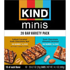 KIND Mini Snack Bars Variety Pack, Gluten Free, Low Sugar, Low Calorie Snacks, Salted Caramel Dark Chocolate Nut, Dark Chocolate Almond Coconut, 20 Count