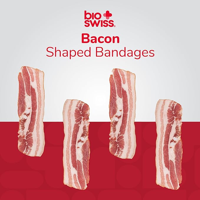 BioSwiss Bandages, Bacon Shaped Self Adhesive Bandage Set, Latex Free, Sterile Wound Care, 50 Count