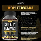 Shilajit Gummies - 3 in 1 with Sea Moss, Black Seed Oil, Ashwagandha - Natural Formula Shilajit Supplement 85+ Trace Minerals, Pure Himalayan Shilajit Gold Gomitas De Shilajit, USA Made (60 Gummies)