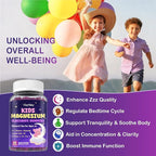 Magnesium Glycinate Gummies for Kids 4+: Sugar Free Magnesium Bisglycinate Gummy with Chamomile, L-Theanine, Lemon Balm, B6, Omega 3, Zinc - Gluten Free, Non-GMO, Vegan, Mixed Berry Flavor