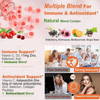 Natural Liposomal Vitamin C Gummies for Adults Kids 9+, Chewable Vitamin C w/ 11mg Zinc, D3, Elderberry, Echinacea, Bioflavonoid,Immune Support, Whole Food VIT C from Fruits, Sugar Free, 2Pack
