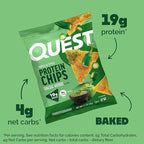 Quest Nutrition Tortilla Style Protein Chips, Salsa Verde, 19g of Protein, 4g Net Carbs, Gluten Free, 1.1 Ounce, 4 count