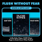 DUDE Wipes Flushable Wet Wipes 48 Count Dispenser, Unscented Wet Wipes with Vitamin-E & Aloe, Septic and Sewer Safe