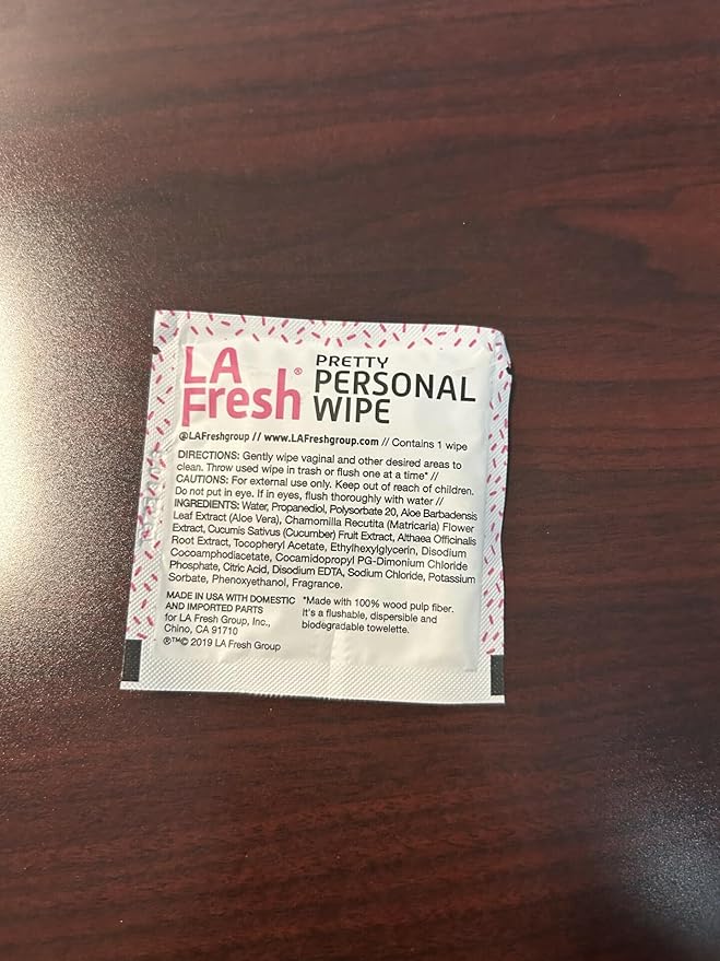 LA Fresh Feminine Wipes with Aloe Vera, Chamomile Extract, Cucumber, and Vitamin E - Pack of 50 ct Wipes for Women