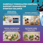Cortisol Reducer Gummies for Women Men - 13-in-1 Daily Cortisol Detox Manager Supports Stress Mood Balance Focus & Health Balance - Reduce High Cortisol with Ashwagandha Magnesium L-Theanine
