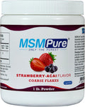 KALA HEALTH MSMPure Strawberry Acai Flavored Coarse MSM Powder Flakes – US-Made MSM for Joint Health, Skin Appearance, and Hair & Nail Support – 1 lb, Organic Sulfur