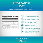Source Naturals Resveratrol 500, Heart Support & Healthy Aging*, 500 mg - 120 Tablets