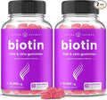 NutraChamps (2 Pack) Biotin Gummies 10,000mcg [High Potency] for Healthy Hair, Skin & Nails for Adults & Kids - 5000mcg in Each Gummy Vitamin - Vegan, Non-GMO, Pectin-Based Hair Health Supplement