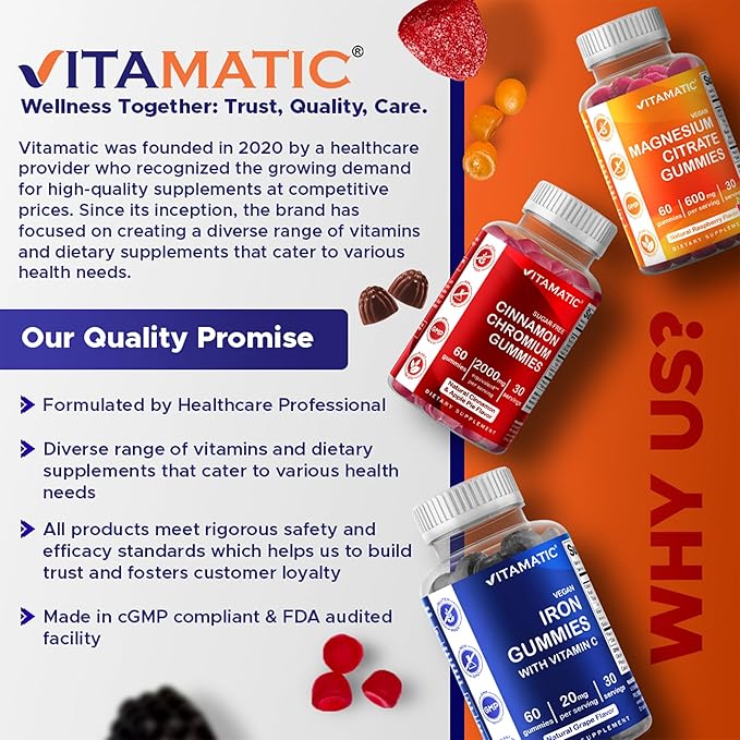 Vitamatic Melatonin 20mg Gummies for Adults, 30 Servings - 60 Count - Non-Habit Forming Supplement (Pack of 2)