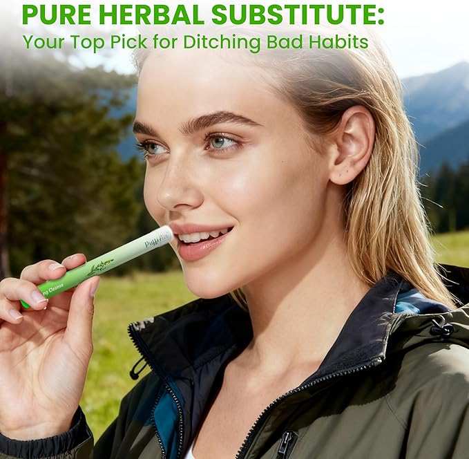 Herbal Diffuser Pen, Detox Diffuser with Mullein, Thyme & Mint for Better Breathing, All Natural Swap - Up to 600 Uses (Varies by Usage), 3 Diffusers, 1 Pack
