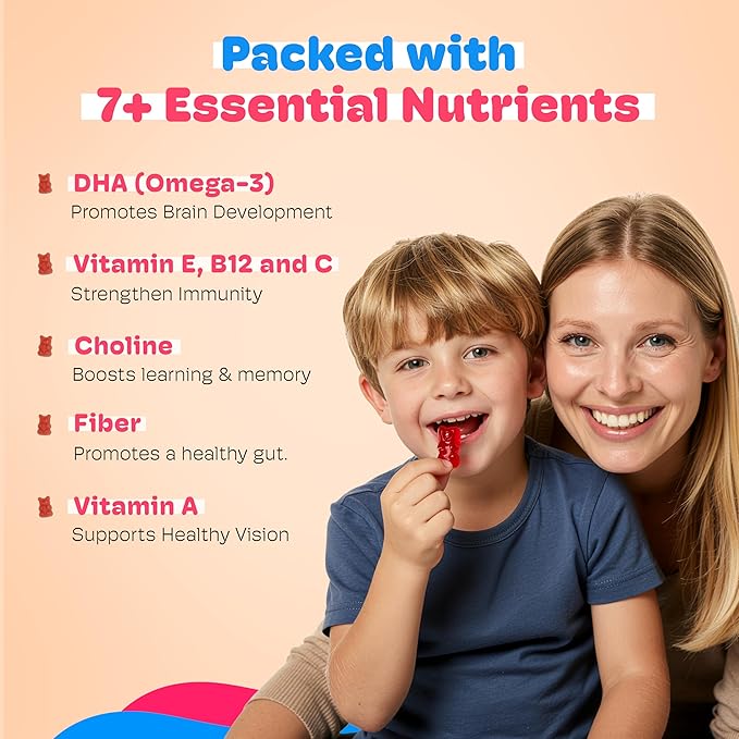 Little Joys DHA Omega 3 Brain Gummies for Kids | for Toddlers Aged 2-6 Years | 30-Day Pack | Plant Based, Sugar Free Omega 3 Supplements | Multivitamin Gummies for Kids | Travel-Friendly