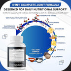 Glucosamine Chondroitin sulfate Methylsulfonylmethane Hyaluronic Acid Turmeric Ginger Vitamin C, D3, Black Pepper -150 Capsules