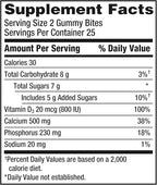 Caltrate Gummy Bites 500 mg Calcium and Vitamin D Supplement, Black Cherry, Strawberry, Orange - 50 Count