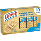 Lance Sandwich Crackers, Captain's Wafers White Cheddar, 10 Individual Packs, 6 Sandwiches Each