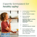 MegaFood Whole Body 55+ Womens Multivitamin - Multivitamin for Women - Vitamin D3 K2, Magnesium Citrate, Biotin & Folate - Bone Health - Brain, Heart & Immune Support - 90 Gummies, 30 Servings