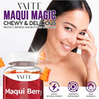 VAITE Maqui Berry Gummies 500mg – Antioxidant-Rich Vegan Supplement, Plant-Based Superfood Chewables for Daily Balance, 60 Easy to Take Servings, Non-GMO, Gluten & Soy Free, for Men & Women