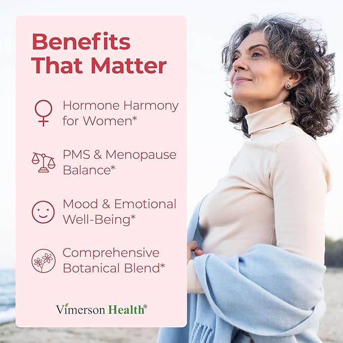 Hormone Harmony for Women with Black Cohosh, Dong Quai & Red Clover – Natural Hormone Balance for Women of All Ages – Supports PMS, Menopause & Mood – Women’s Hormone Balance Supplement – 60 Capsules