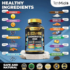 Glucosamine Chondroitin MSM Supplement - 12in1 Formula - Combine with Turmeric, Hyaluronic Acid, Boswellia, Omega-3, Bromelain, Ginger, and More - Joint Health Support - 150 Capsules