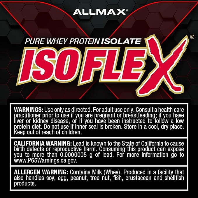ALLMAX ISOFLEX Pure Whey Isolate Protein Powder - Gluten Free, Low Lactose, Sugar-Free - High-Protein, Clean, Keto-Friendly for Pre Post Workout Supplement for Women and Men | Vanilla, 5lb