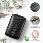 Travel Pill Organizer, Pill Organizer Travel with Labels and Storage Bag, 8 GRIDS Large Travel Pill Box, Moisture-Proof Airtight Daily Pill Case for Vitamin, Medicine, Fish Oil/Supplements, Black