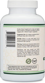 Fruits and Veggies Supplement (Daily Blend of 49 Different Fruits and Vegetables, 23 Veggies and 29 Fruits) 1,500mg Servings, 180 Capsules (No Fillers, Vegan Safe, Non-GMO) by Double Wood