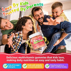 Kids Multivitamin Gummies + Iron, Omega 3, Probiotic, Fiber, Vitamins A C D3 E, K2, Methylfolate, Calcium, Choline, Kids Vitamins Multivitamin for Growth, Immune, Bone, Brain, Focus, No Sugar, 60 Cts