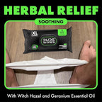 DUDE Wipes Herbal Relief Flushable Wipes - Extra-Large Adult Wet Wipes - 6 Pack (288 Count) - Infused with Soothing Witch Hazel, Geranium Essential Oils, Vitamin E, and Aloe - Septic and Sewer Safe