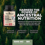 ForestLeaf Beef Organ Supplement - Grass Fed & Pasture Raised - Total Body Wellness & Performance, Organ Complex with 3000mg of Desiccated Beef Liver, Heart, Kidney, Pancreas, Spleen (180 Capsules)
