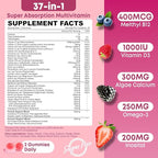 180 Count Women's Multivitamin Gummy, Methylated Multivitamin for Women Gummies, Sugar Free Daily Vitamin with Iron, Omega 3, Biotin for Beauty, Immune, Hair & Skin - Vegan, Mixed Berry Flavor