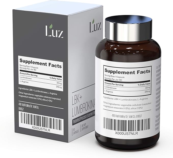 Luz LBK+ Lumbrokinase - Patented Process - 60 Capsules