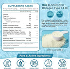 NATURE TARGET Marine Collagen Peptides Powder - Type I & III Collagen with Probiotics, Vitamin C & Hyaluronic Acid for Skin, Hair, Nails, Wild-Caught Fish & Grass-Fed Bovine, 35 Servings